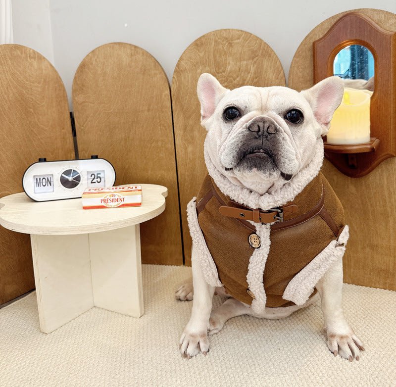 Warm Suede Fleece Vest with Leash Hook